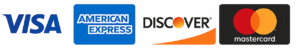 Accepted payment methods: Visa, Mastercard, American Express, and Discover